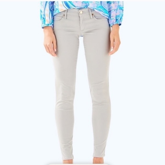 NOWT Lilly Pulitzer Gray South Ocean High Rise Denim Jeans 
Size 0 - Picture 1 of 9